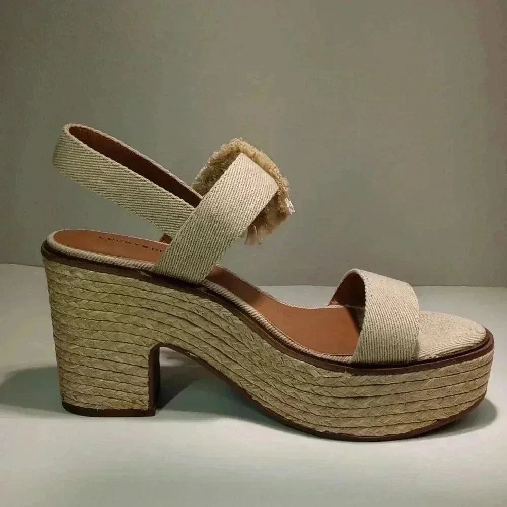 Lucky brand women's Yidris Espandrille platform sandal Healed - Picture 6 of 12